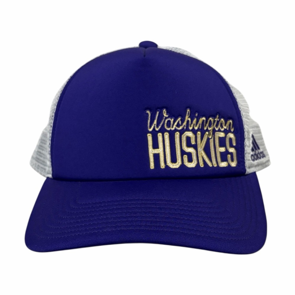 Adidas Washington Huskies Trucker Hat Purple Mesh NCAA‎ Snapback Cap